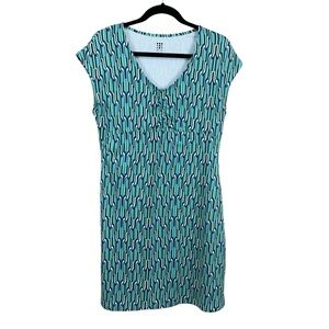 Title Nine Green Geometric Diamelete Steadfast Athletic Dress Sz Large